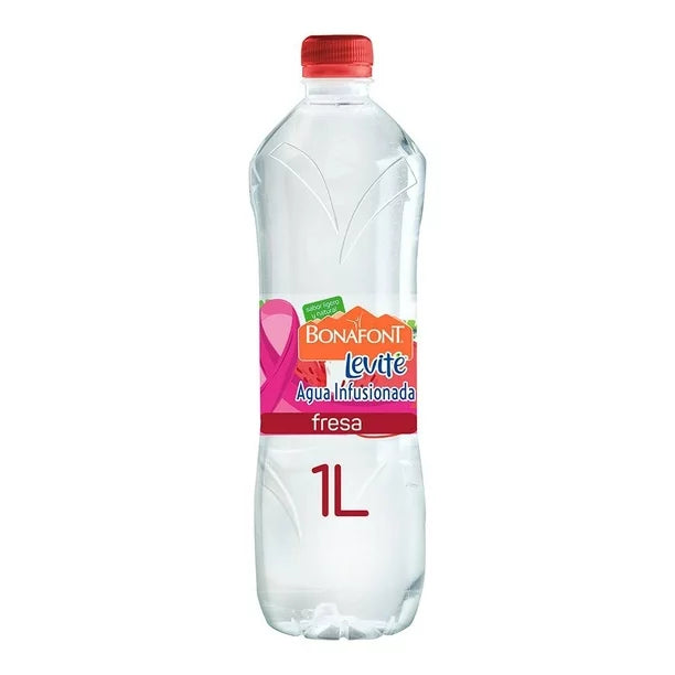 Agua infusionada Bonafont Levité sabor Fresa 1 lt