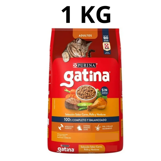 Alimento para Gato Purina Gatina Carne, Pollo, Verdura 1 kg