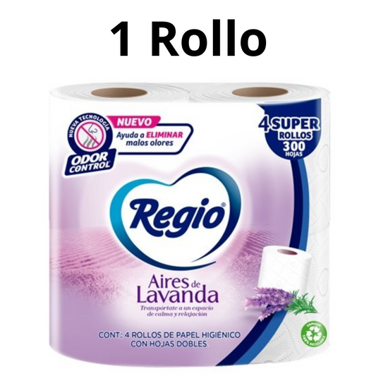 Papel Higienico Regio Aires Lavanda 300 Hojas 1 Rollo