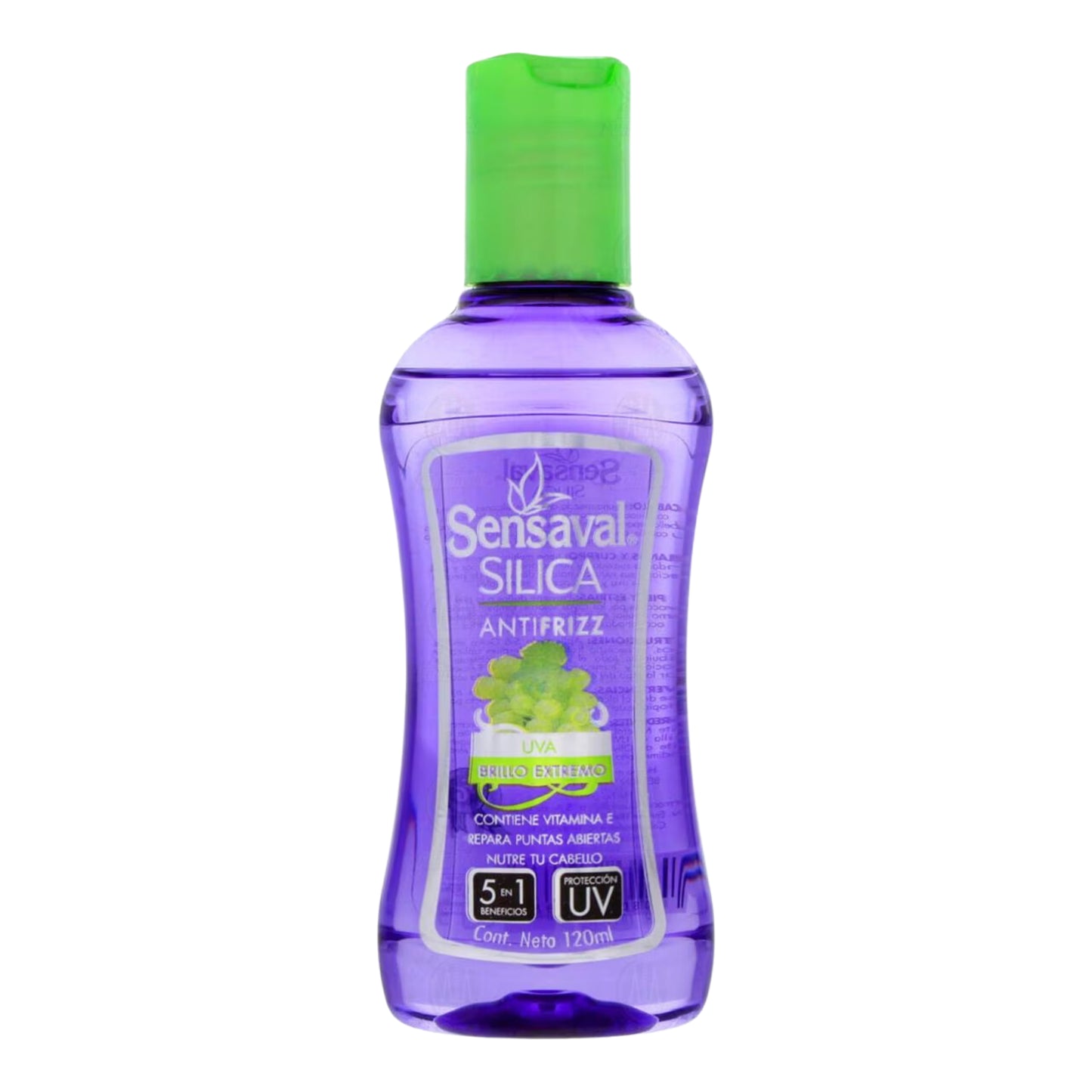 Silica Sensaval Antifrizz Brillo Extremo Uva, 120 ml.