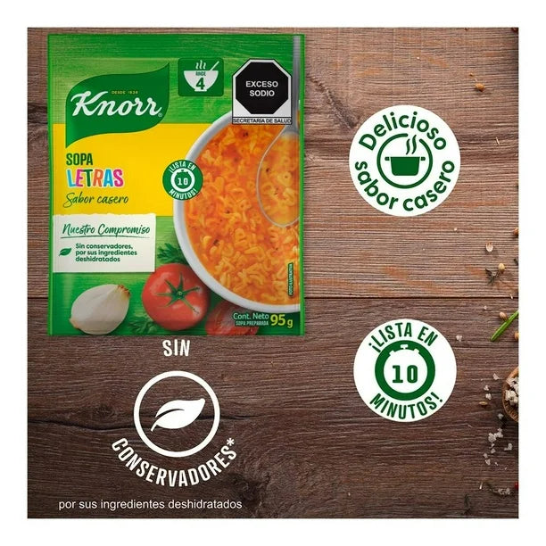 Sopa Knorr Instantanea letras 95 g