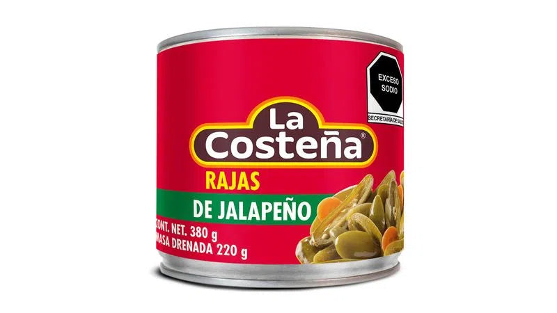 Chiles Jalapeños La Costeña en Rajas 380 gr