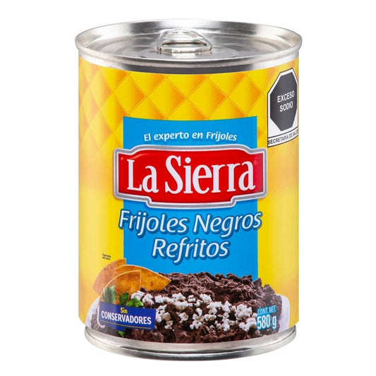 Frijoles La Sierra refritos Negros en Lata  580 gr