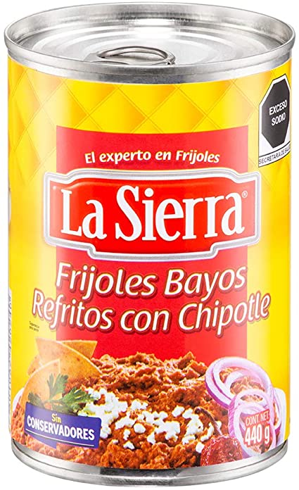 Frijoles refritos con Chipotle la Sierra 440 gr