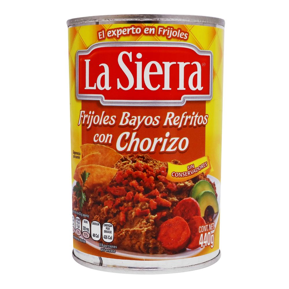 Frijoles refritos con Chorizo la Sierra 440 gr