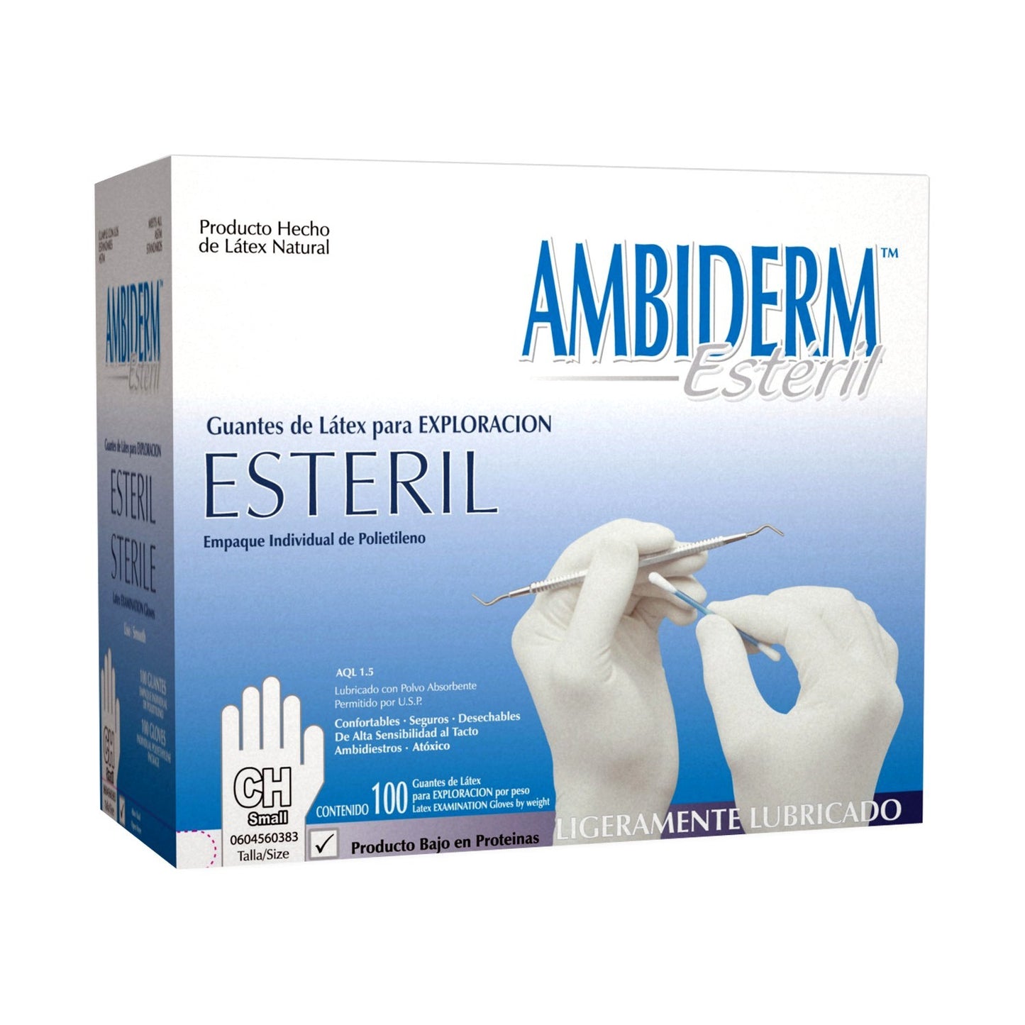 Guante Ambiderm Esteril Mediano de Latex