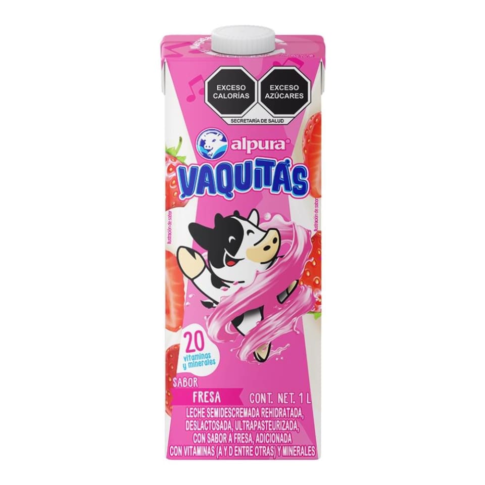 Leche Alpura Vaquitas sabor Fresa 1 lt