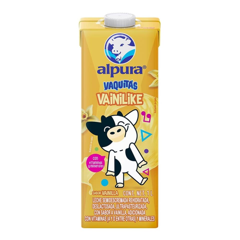 Leche Alpura Vaquitas sabor Vainilla 1 lt