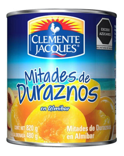 Mitades de Duraznos en Almibar Clemente Jacques 820 gr