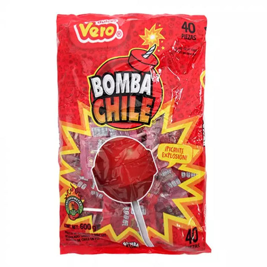 Paleta Vero Bomba Chile 15 gr Bolsa 40 Piezas