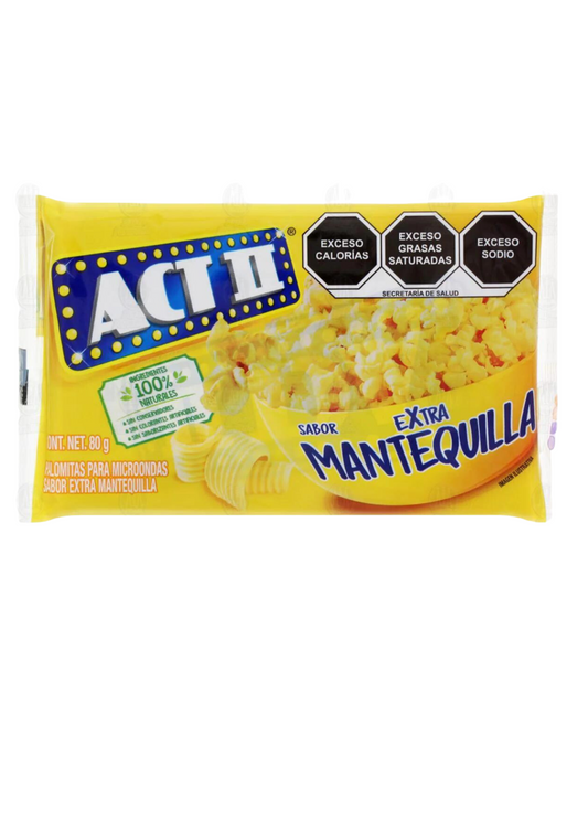 Palomitas ACT II sabor Extra Mantequilla 80 gr