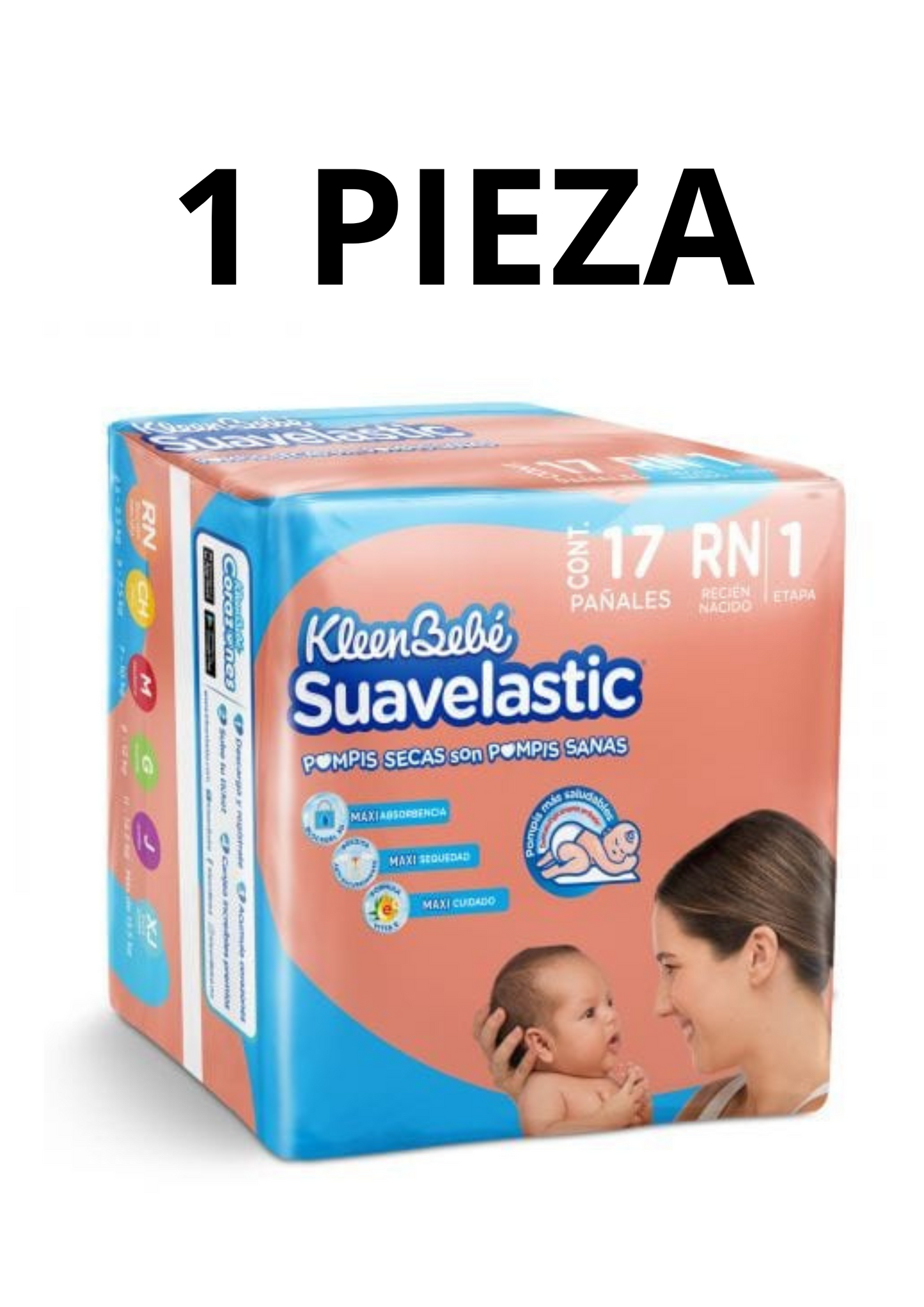 Pañal Kleen Bebe Suavelastic Recien Nacido Etapa 1  1 Pieza