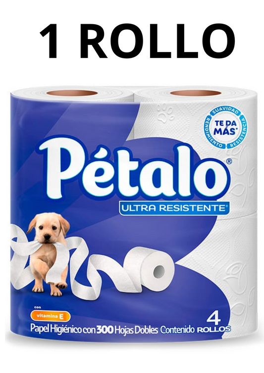 Papel Higienico Petalo Ultra Resistente 300 hojas 1 Rollo