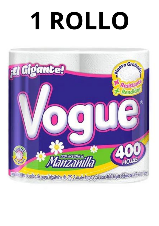 Papel Higienico Vogue 400 hojas 1 Rollo