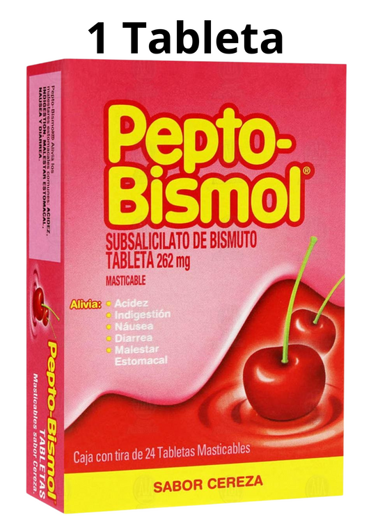 Pepto Bismol Masticable Cereza 262 mg