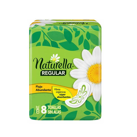 Toalla Femenina Naturella Manzanilla Regular Sin Alas 8 Piezas