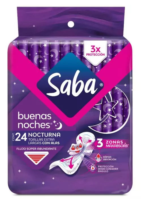 Toallas Saba Extra Larga Con Alas Buenas Noches 24 piezas