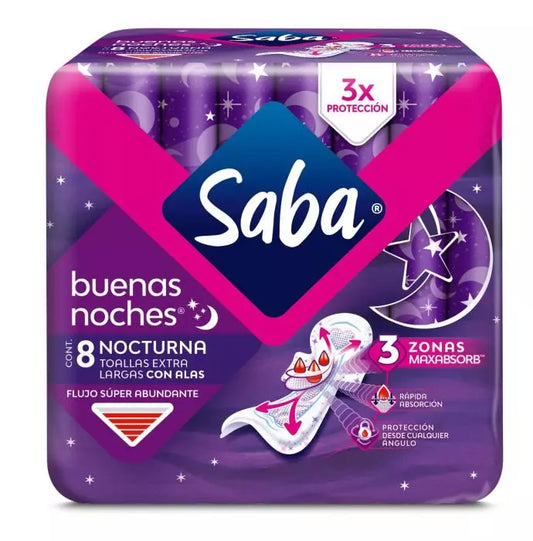 Toallas Saba Extra Larga Con Alas Buenas Noches 8 pzas