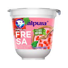 Yoghurt Vasito Alpura con Fresa 125 gr